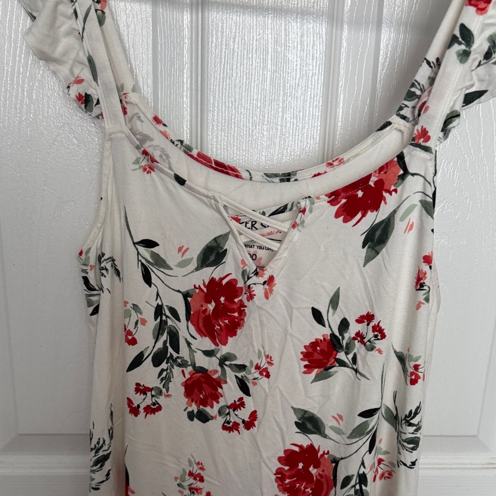 Torrid Floral Ruffle Sleeve Top - White and Red - Picture 5 of 6